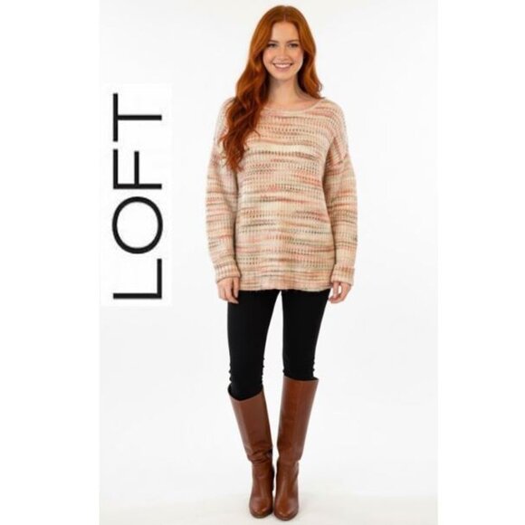 Sweater Weather! THE LOFT - cozy pink knitted pullover sweater - Picture 1 of 11